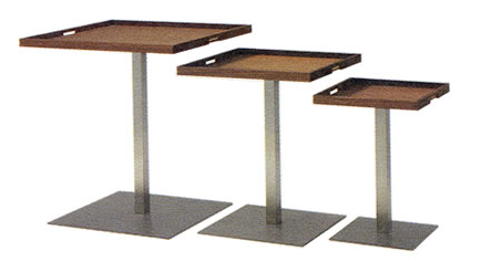 ウォルナット×ステンレス製 インテリア家具『トレイテーブル』