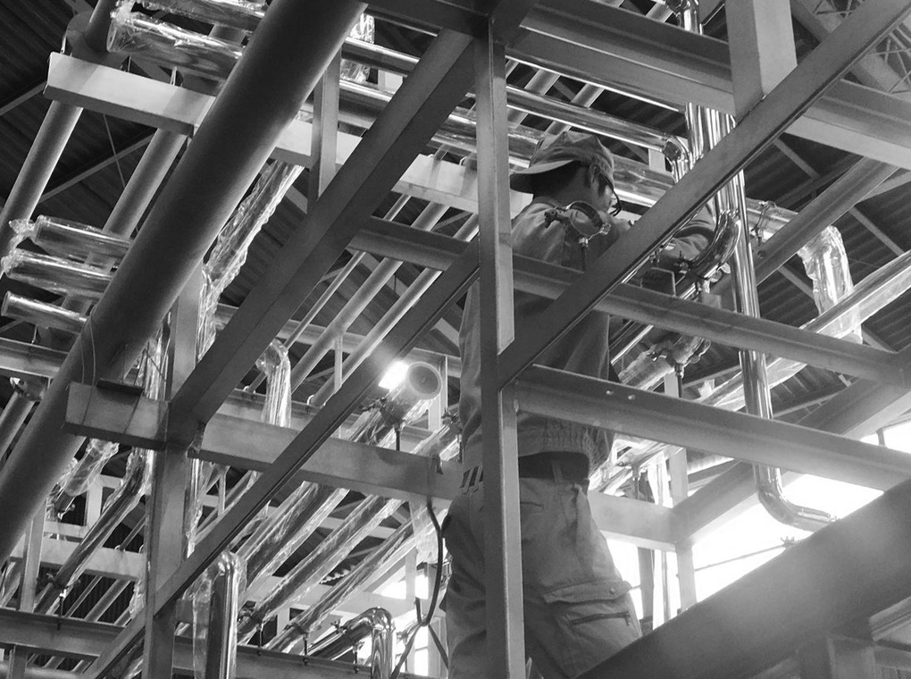 工業用プロセス配管のプレファブ加工・ユニット製作