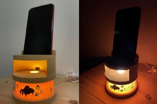 青森ひば木製スピーカー＆バックプリント間接照明