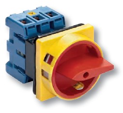 パネル取付けメインスイッチ。非常停止スイッチとして兼用可能