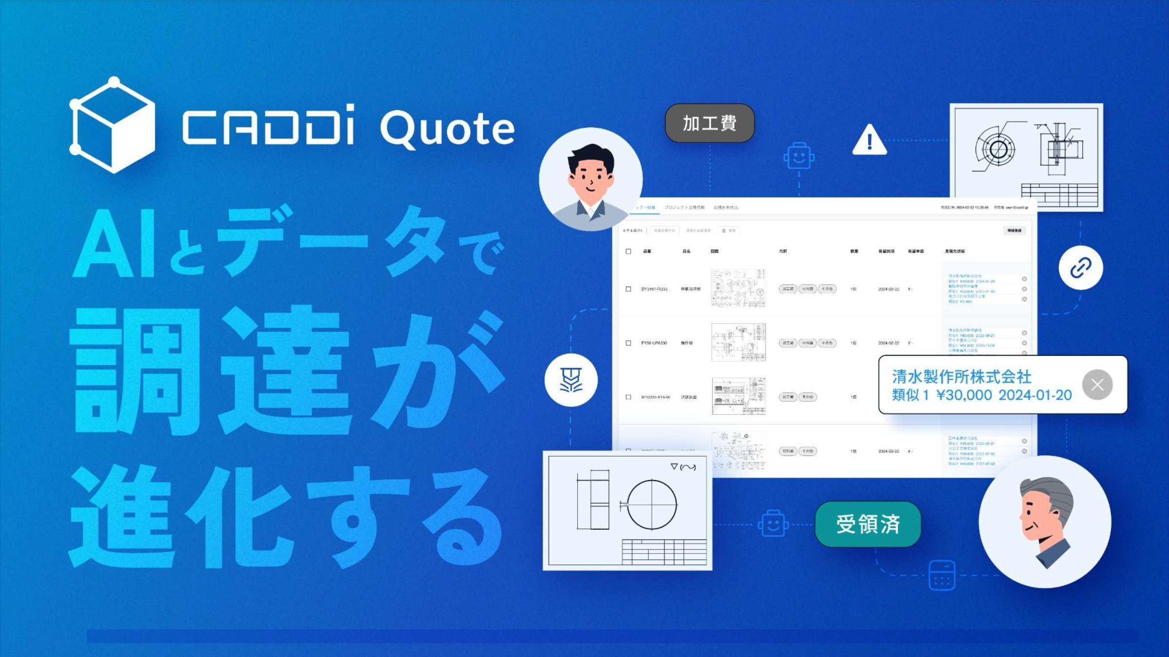 製造業AI見積クラウド『CADDi Quote』