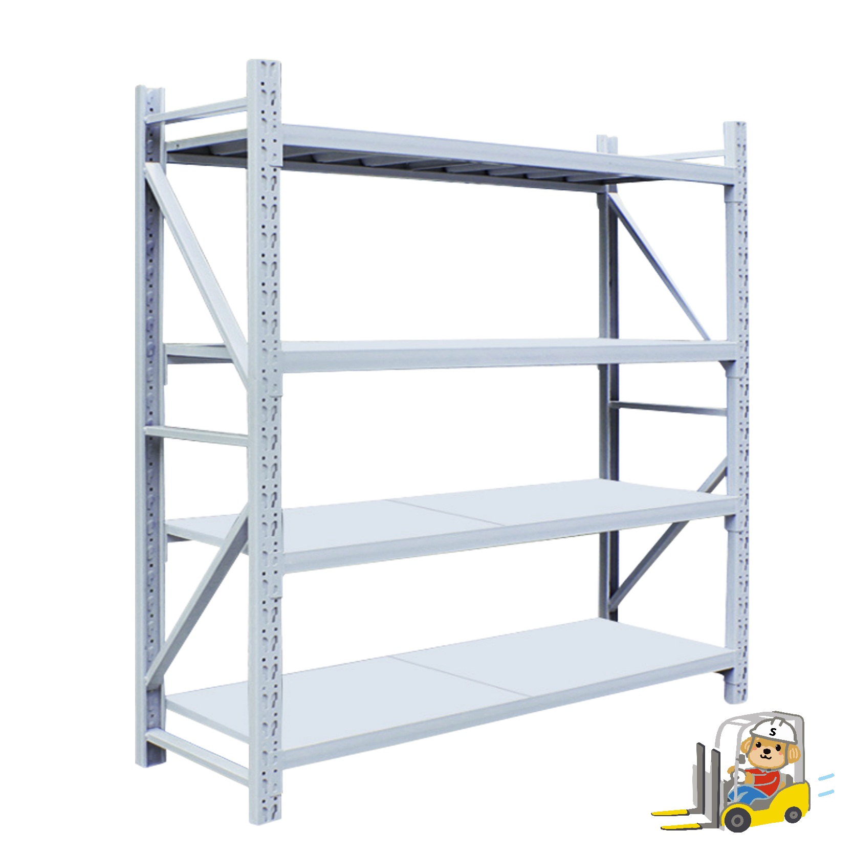 軽中量ボルトレスラック (耐荷重200kg/段)_倉庫資材館