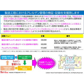 製造工程におけるアレルゲン管理の検証(イムノクロマト法）