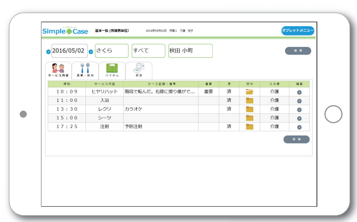 介護記録システム『シンプルケース』
