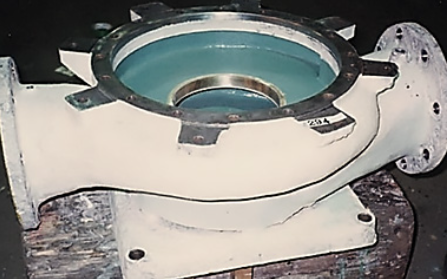 ガラスフレークライニング施工例：主海水ポンプ