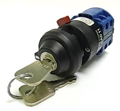 安全対応キースイッチ。直接回路動作機構, 防塵防水IP66品あり