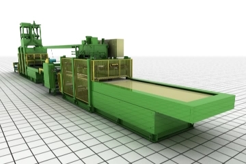 ドア・間仕切りパネル加工用　瞬間接着機＆テノーナライン