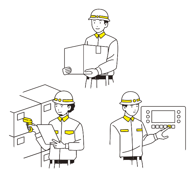 作業者、搬送車、フォークリフトの行動をDX化し、デジタル改善支援