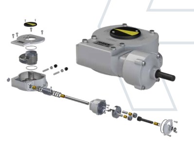 鋳鉄製減速機『AB-PR(90度回転用減速機シリーズ)』 | ロトルクジャパン