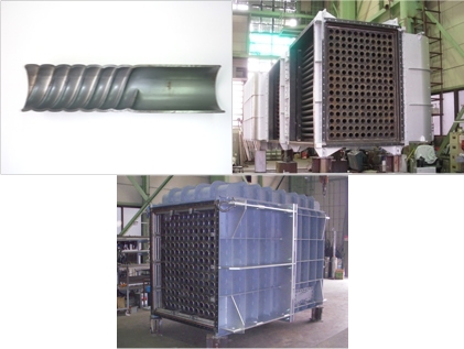 環境機器「角型チューブ式熱交換器（コルゲートチューブ）」