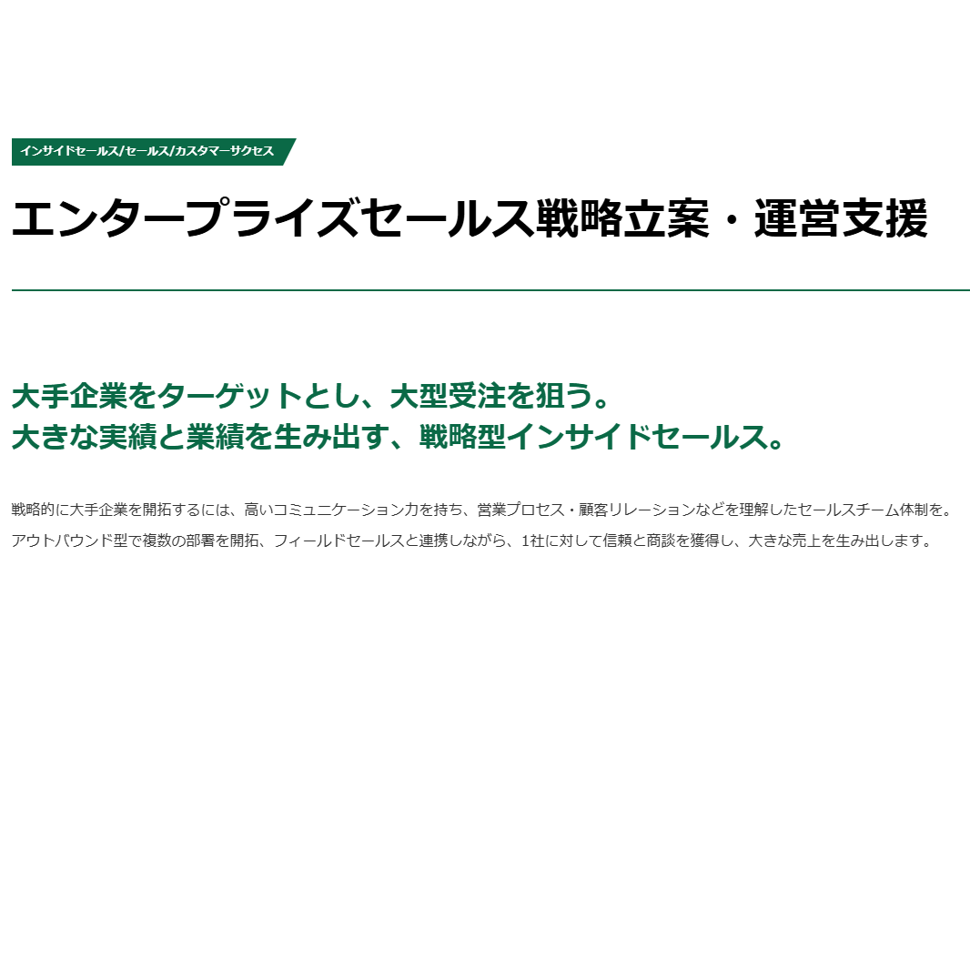 【製造業必見】エンタープライズセールス戦略立案・運営支援