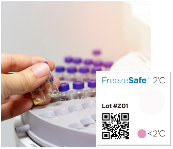 SpotSee社 温度管理インジケータ「Freeze Safe」