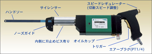 携帯用ステンレス切断機『エアーソー Richit（リチット）』