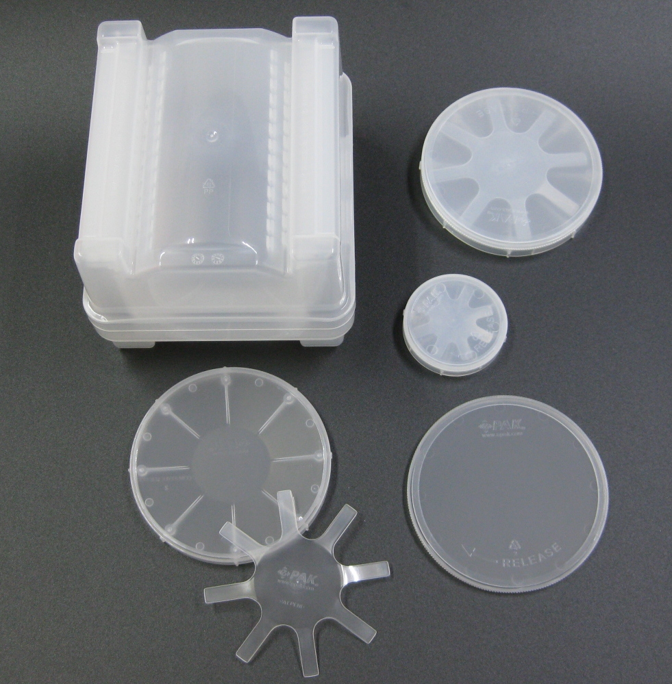 シリコンウェファ - ウェーハ輸送ボックス - ウェーハ付き・良好な状態