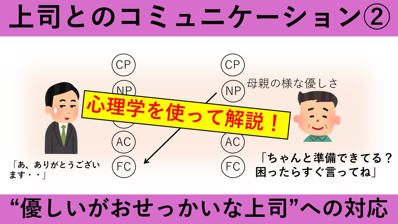 【動画資料】優しいがおせっかいな上司への対応