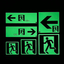 Fire Safety Certified Guiding Sign C-Class Certified Product HP-042 Sticker Type