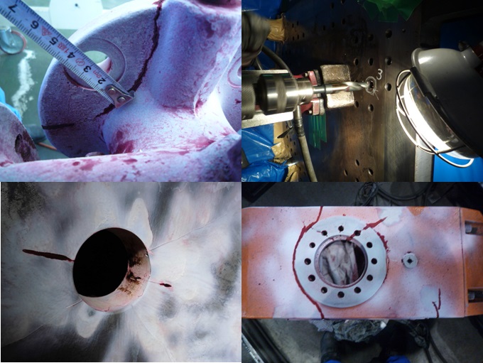 熱を加えない鋳物亀裂補修 ボルト穴補修 再生補修 メンテナンス