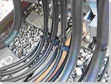 車両間渡り線横ぶれ防止用　スペーサーブロック