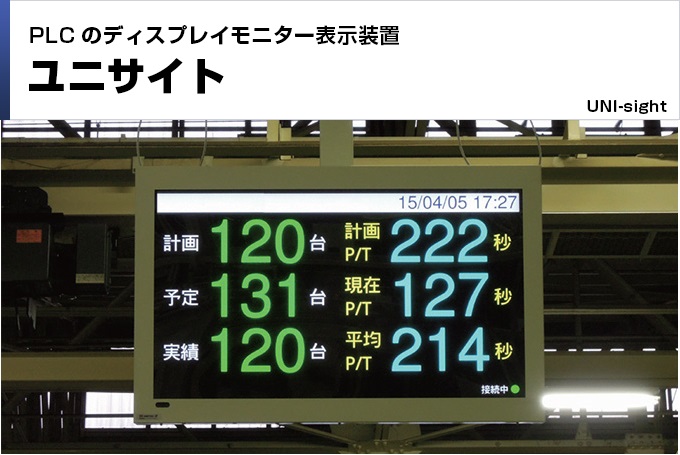 PLCのディスプレイモニター表示装置 ユニサイト ユニテック・アルファ
