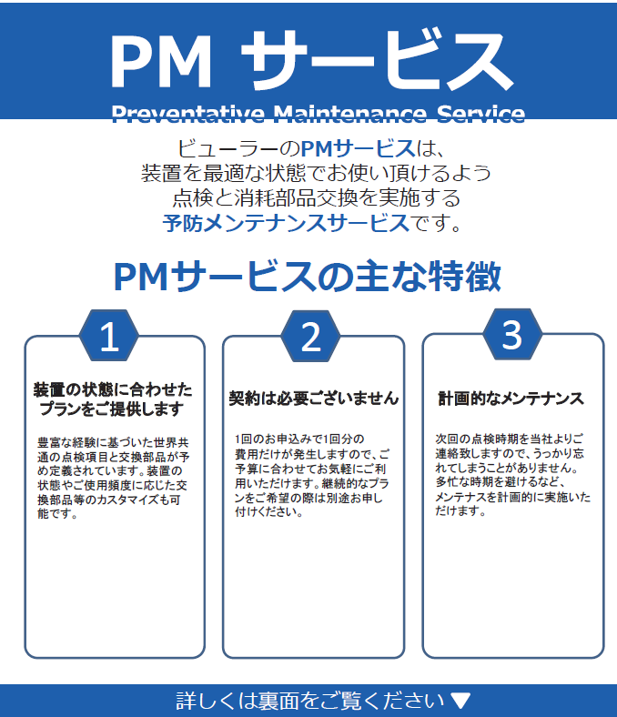 ビューラーのPMサービス（製品メンテナンスサービス）