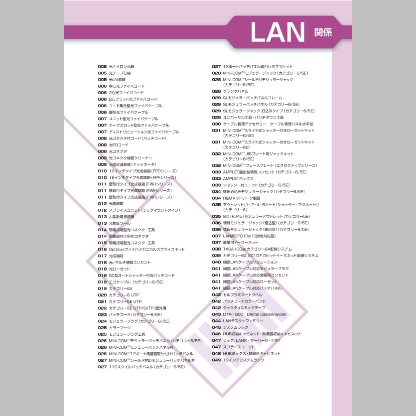 LAN関連製品カタログ