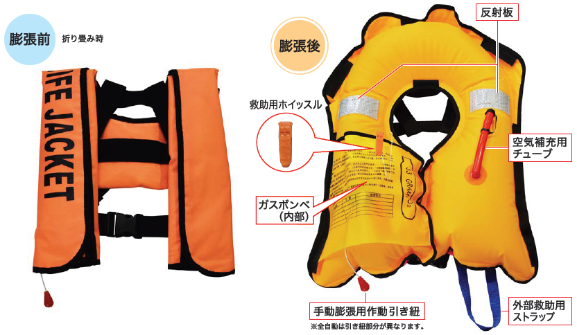 EX.全自動 / 半自動膨張救命胴衣(ライフジャケット)