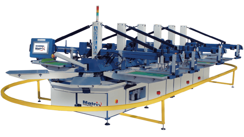 新古品　matrix プリントキュー ADELCO社のオーバルスクリーン印刷機『Matrix』 上野山機工