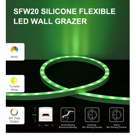 IP68 SFW20RGBW上下左右湾曲フレキシブルリニアLED