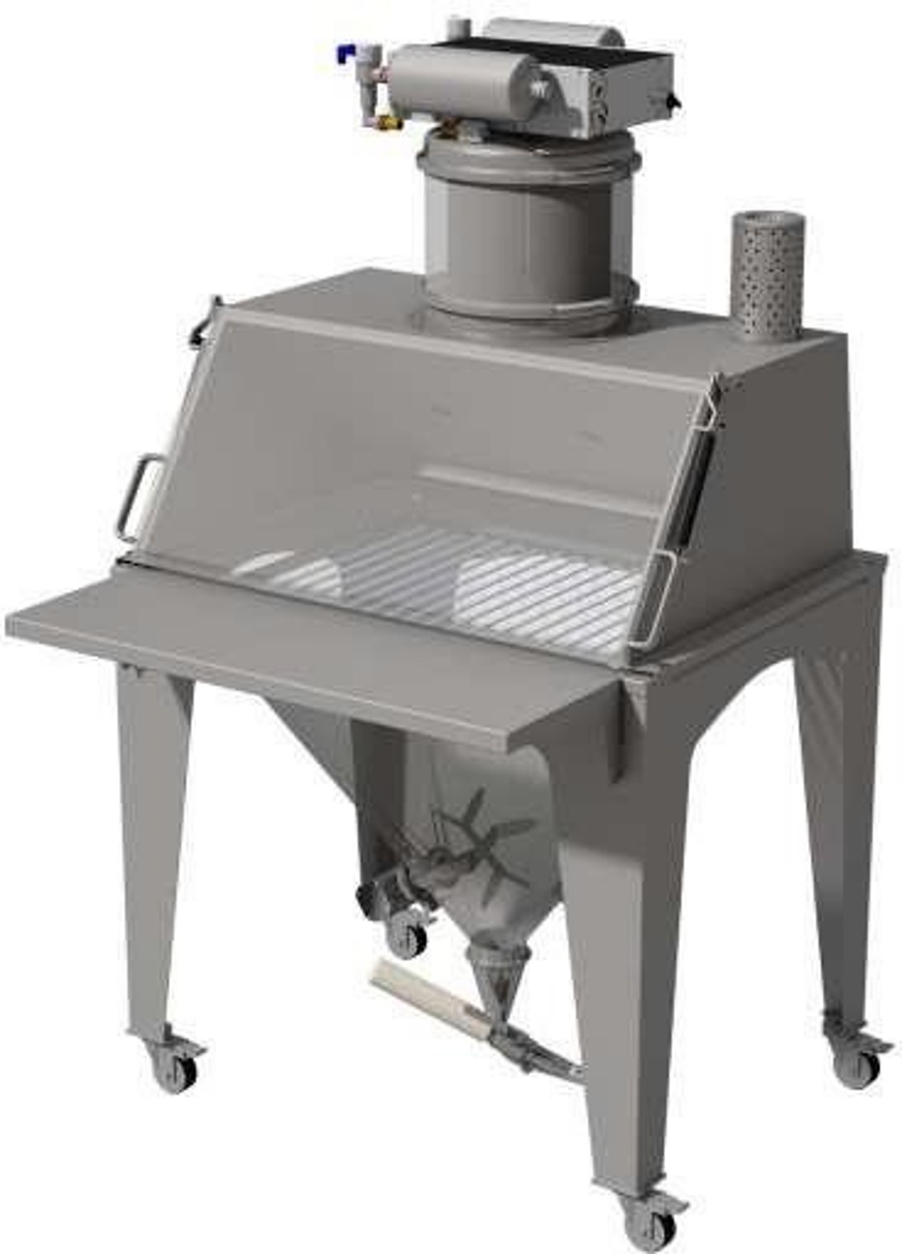 エアー駆動式集塵機付き粉体用ホッパー | Volkmann Japan(フォルクマン 