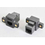 Panel mount relay adapter with RJ-45 female on both sides, compatible with CAT6 standards.