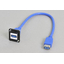 Panel mount USB 3.0 A extension cable, Neutrik type bezel