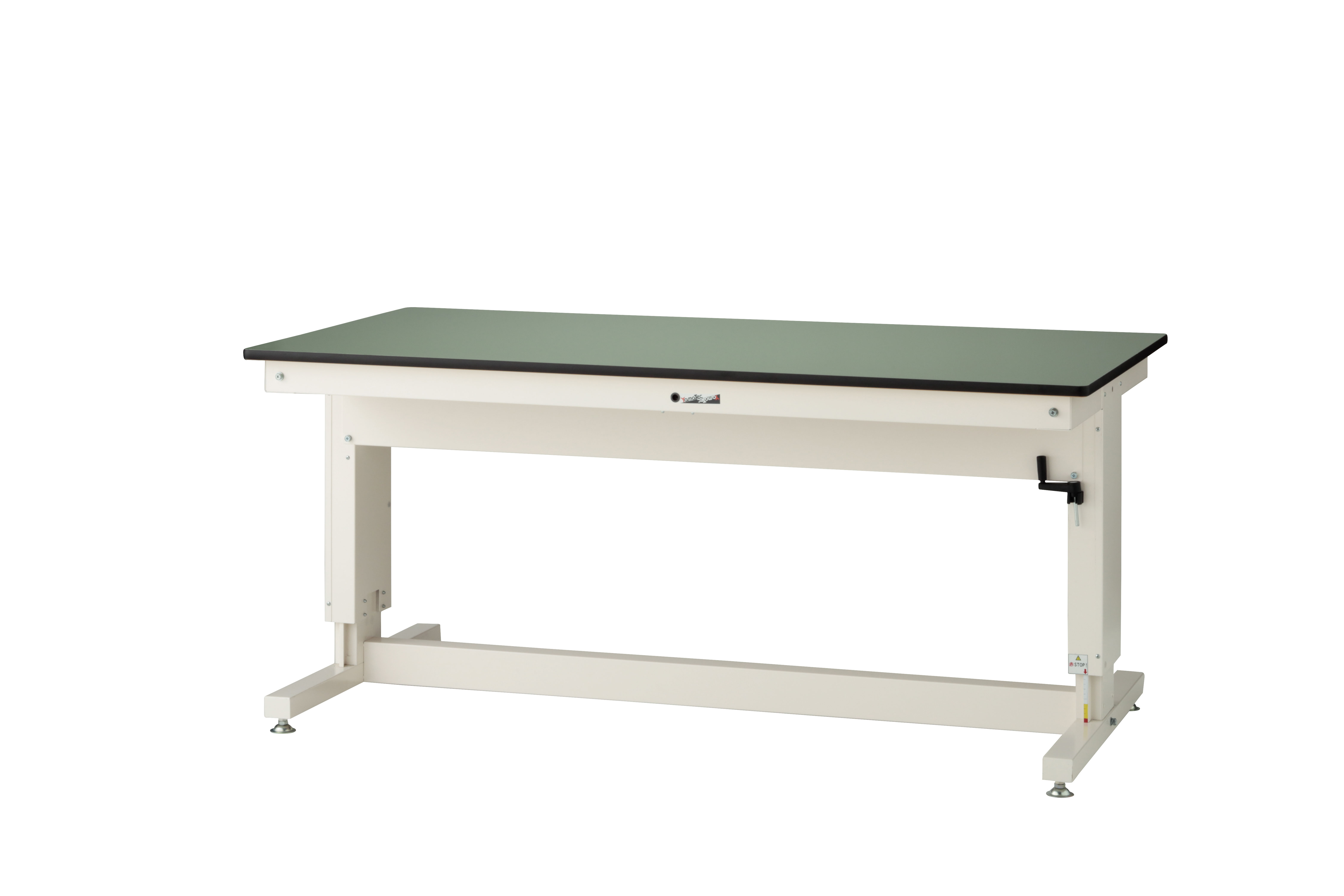 ####u.ヤマキン/山金工業ワークテーブル スーパータイプ キャビネット付 固定式 H600mm メラミン天板 アイボリー 組立式