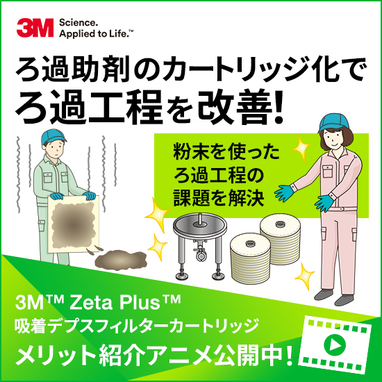 粉末ろ過材を使ったろ過工程向けフィルター提案＜アニメ公開中＞