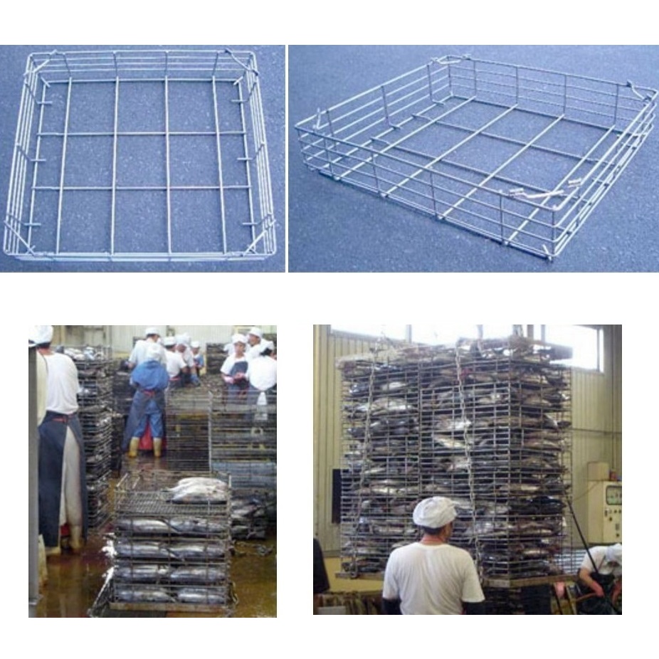 水産加工用積み重ねラック『フジ煮カゴ』