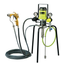 Air mix spray gun and small pump set with a high coating efficiency of 86%.