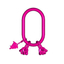 Large master link for sling chains, for 3 or 4-point lifting.