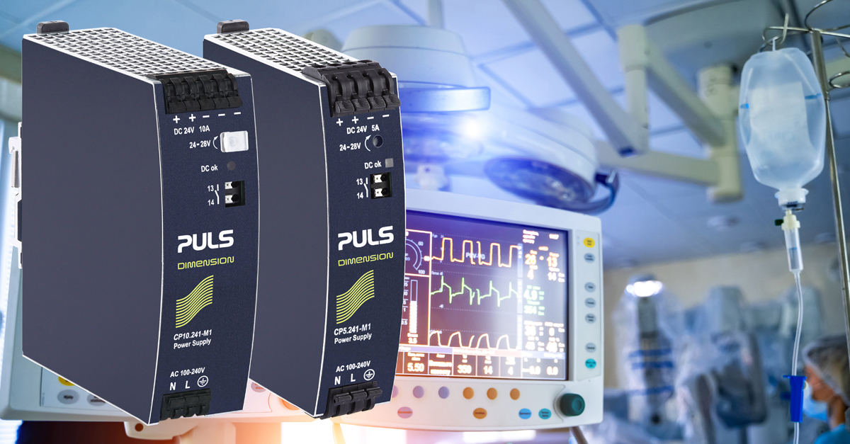 医療(IEC 60601-1)用途向けプルスDINレール電源