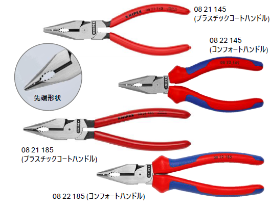カンチ! 0822-145 ニードルノーズペンチ(SB) KNIPEX クニペックス