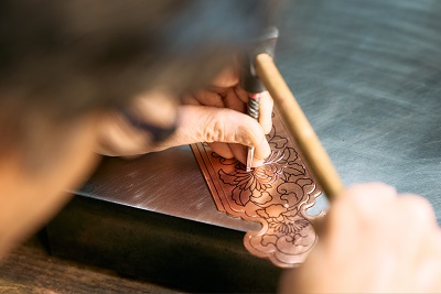 銅製品への彫金・デザイン