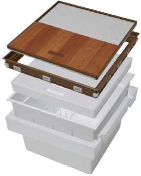 YPC 断熱樹脂枠床下点検口600型 CF用 ライト色 PT6CFD-L [床下収納 点検口 shimizu] FIRST PRO 気密樹脂枠床下点検口 600型 KYJ-YT612K-L 12mm用 ライト