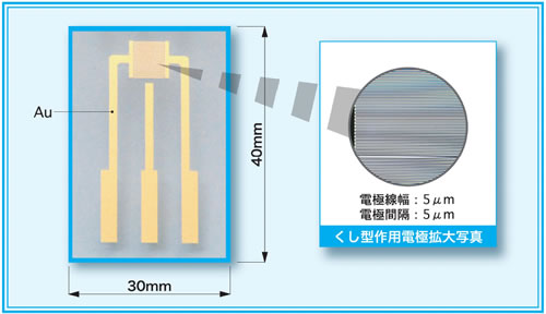 電気化学測定用分析チップ受託加工：求めた静電容量から誘電率を計算