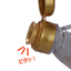 A plastic cap that has good liquid flow and is resistant to dripping.