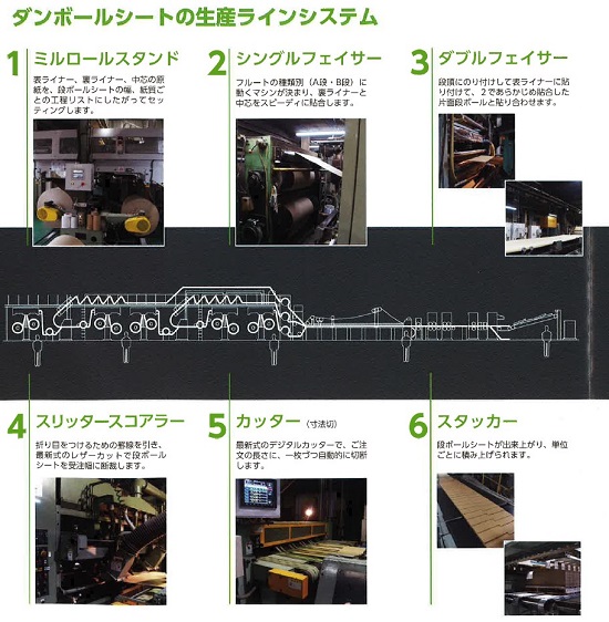 ダンボールシート　生産ラインシステム