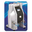 Air-driven double diaphragm pump for powder transfer.
