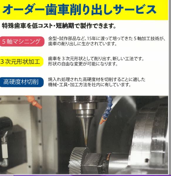オーダー歯車削り出しサービス