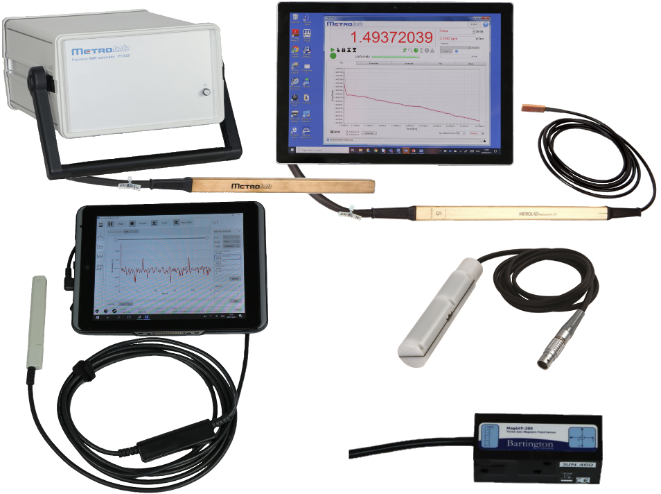 NMR高精度テスラメータ、3軸ホール磁力計（Metrolab社）