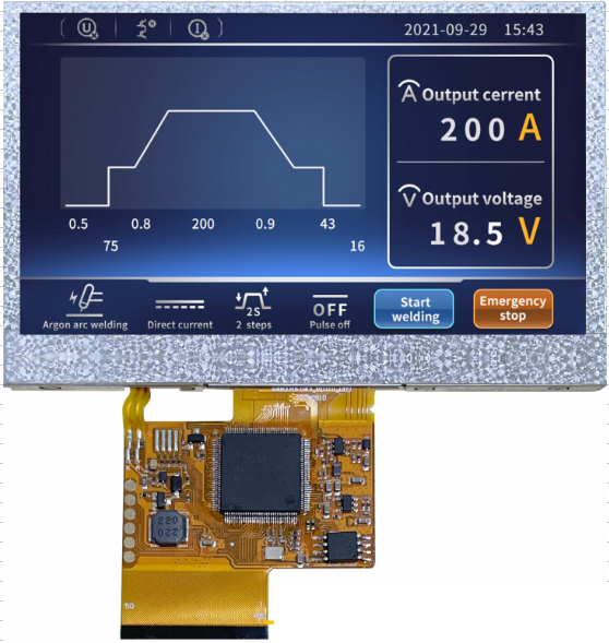 ノーフレイム4.3インチTFT　LCDモジュール