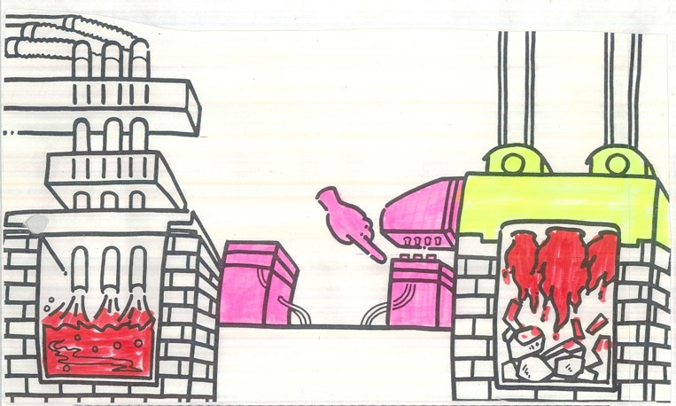 電炉バーナー余熱装置用　自動着脱装置　製鉄所での自動化事例