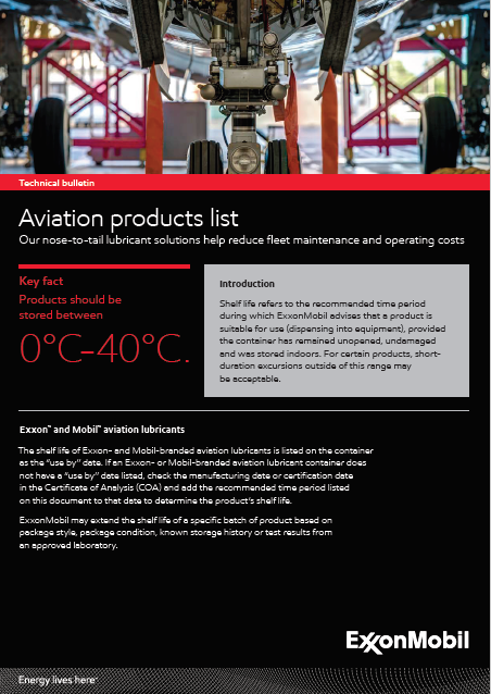 航空用潤滑油　製品カタログ（英語版）