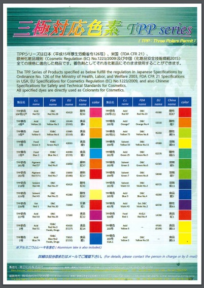【資料】三極対応色素『TPPシリーズ』